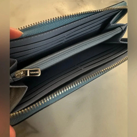 Coach accordion wallet Metallic blue - Picture 7 of 14